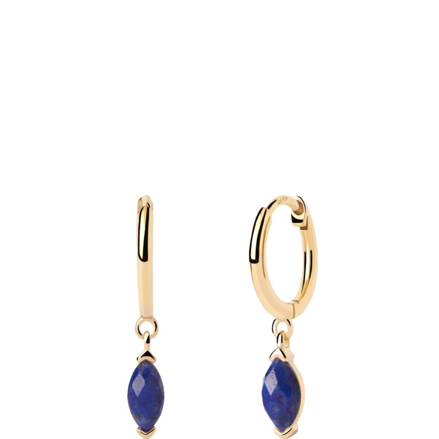 PDPAOLA Pdpaola Gold Nomad Lapis Lazuli Hoop Earrings Wholesale