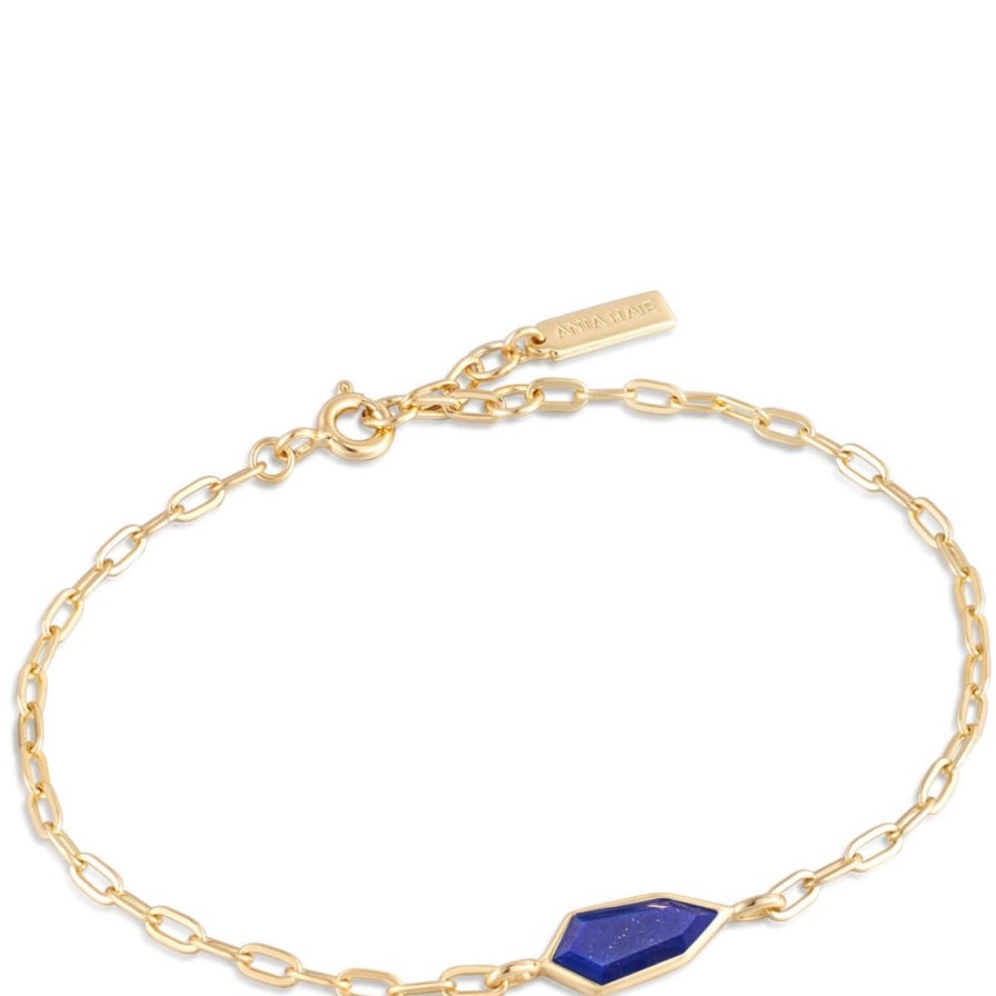 Ania Haie Ania Haie Second Nature Lapis Emblem Pendant Gold Bracelet Hot