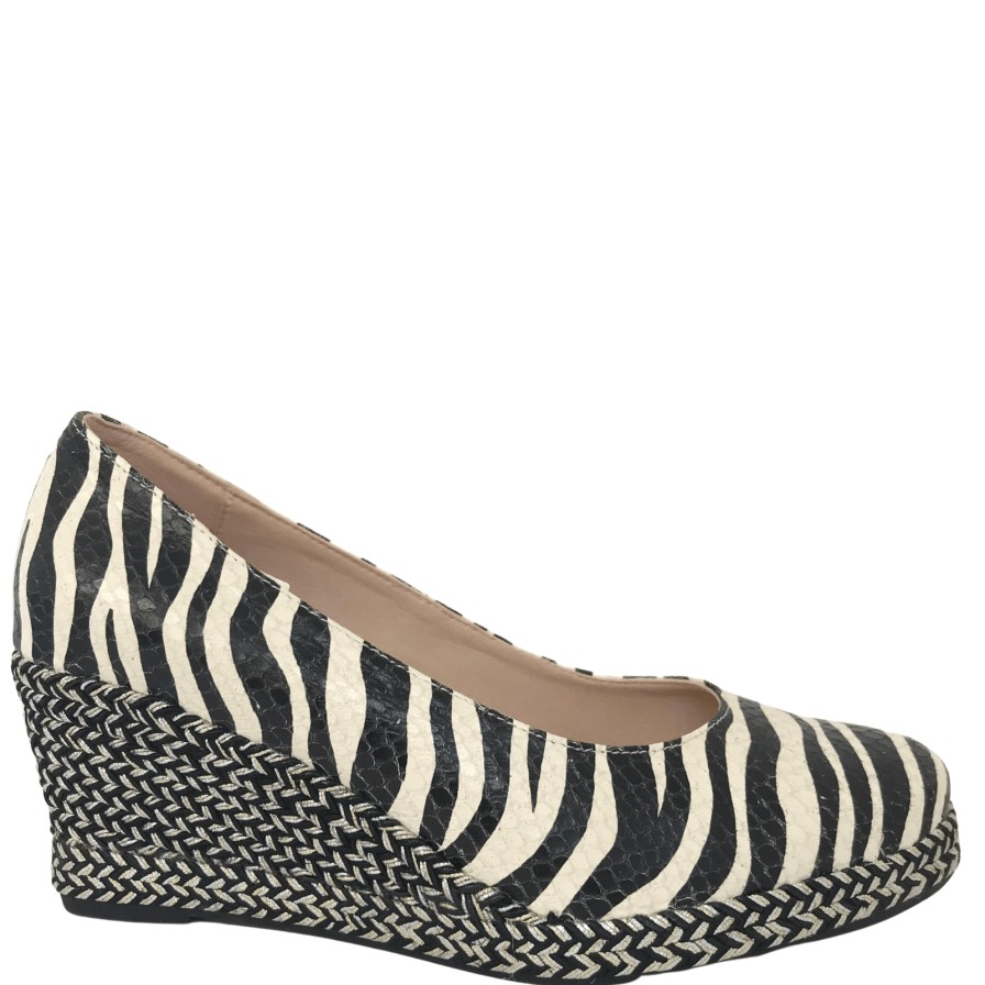 Jose Saenz Jose Saenz Zebra Print Leather Wedges Clearance