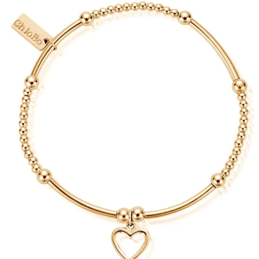 ChloBo Chlobo Cute Mini Open Heart Bracelet - Gold Online