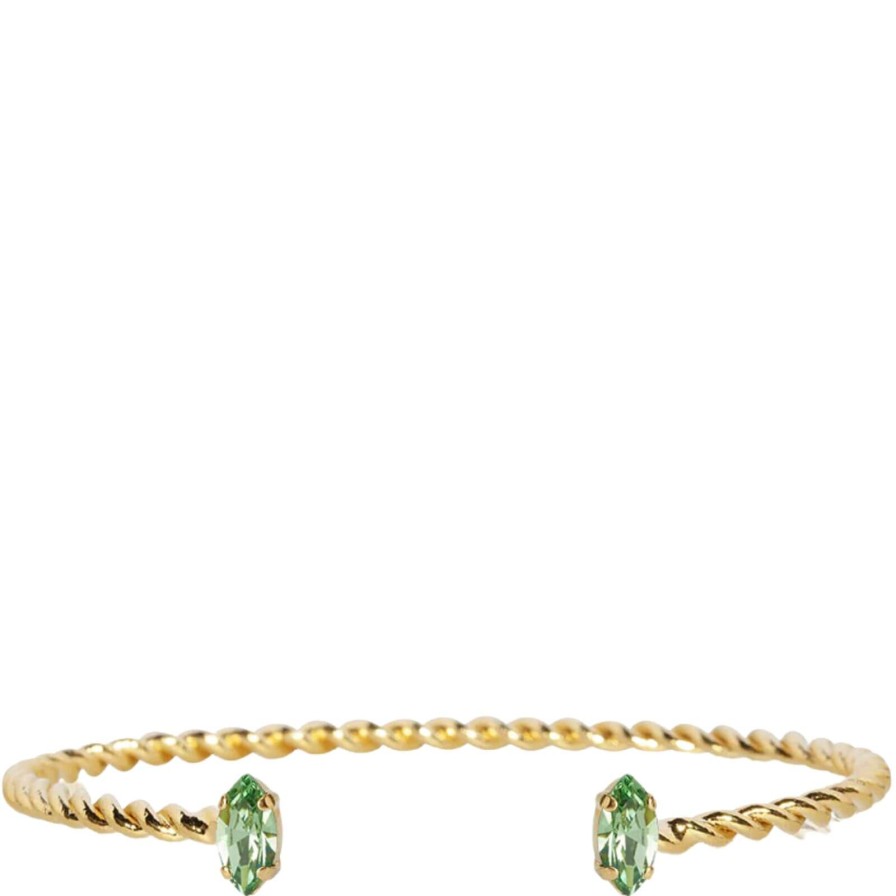 Caroline Svedbom Caroline Svedbom Gold Petite Navette Bangle - Peridot Clearance