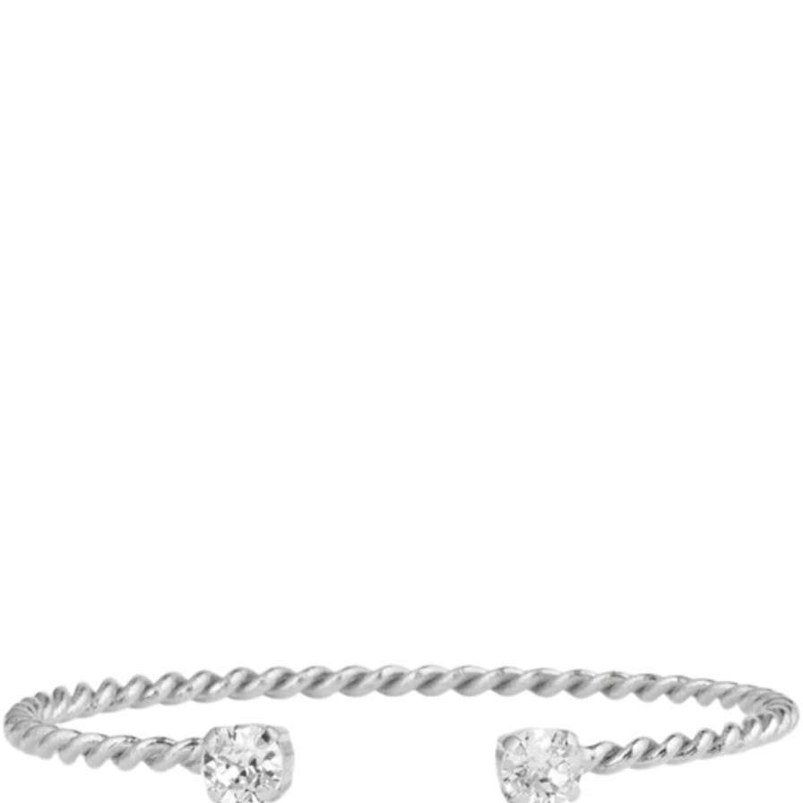 Caroline Svedbom Caroline Svedbom Silver Mini Twisted Bangle - Clear Crystal Wholesale