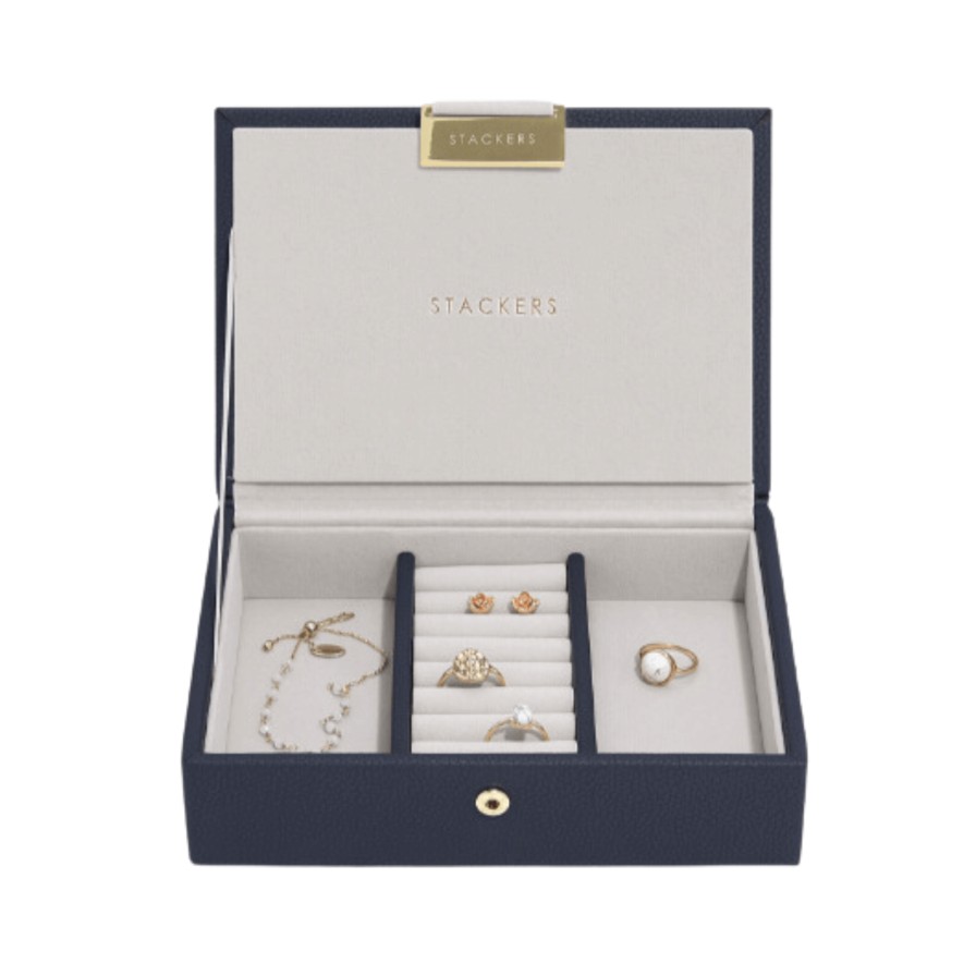 Stackers Stackers Mini Jewellery Box (Set) - Pebble Navy Wholesale