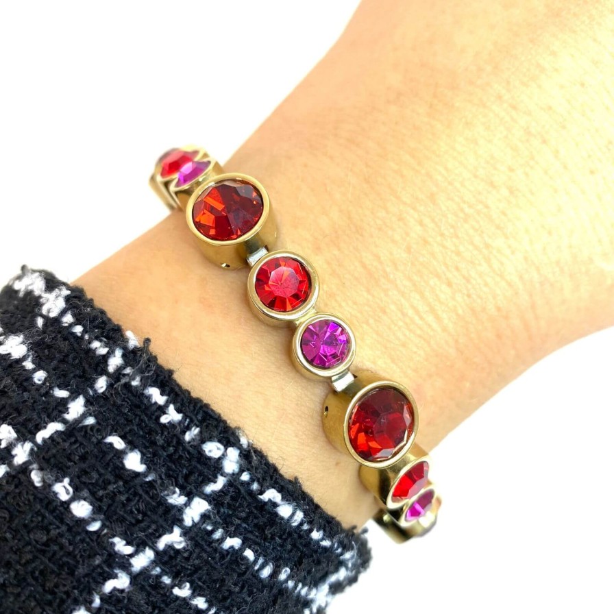 Dyrberg Kern Dyrberg Kern Calice Gold Bracelet - Red Clearance