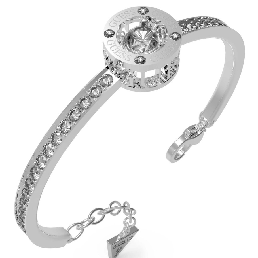 Guess Guess Silver Solitaire Crystal Bangle Hot