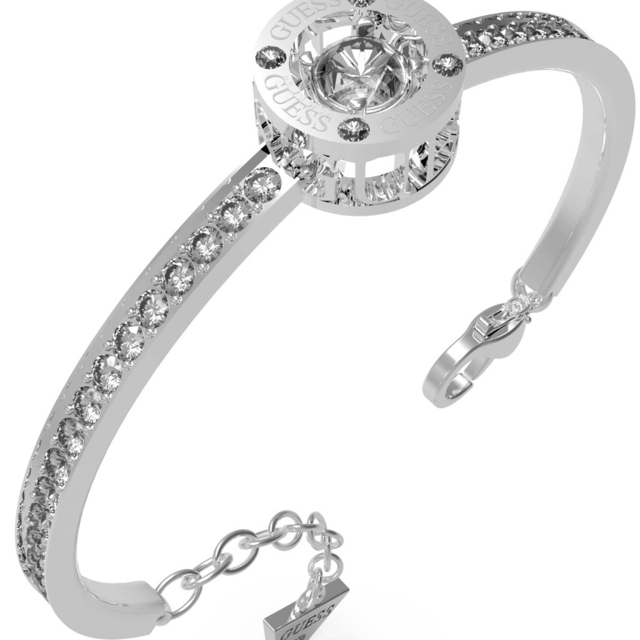 Guess Guess Silver Solitaire Crystal Bangle Hot