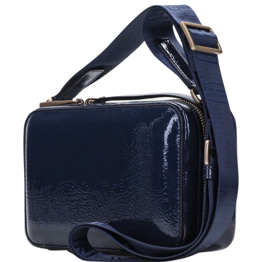 Hispanitas Hispanitas Navy Smooth Leather Crossbody Camera Bag Online