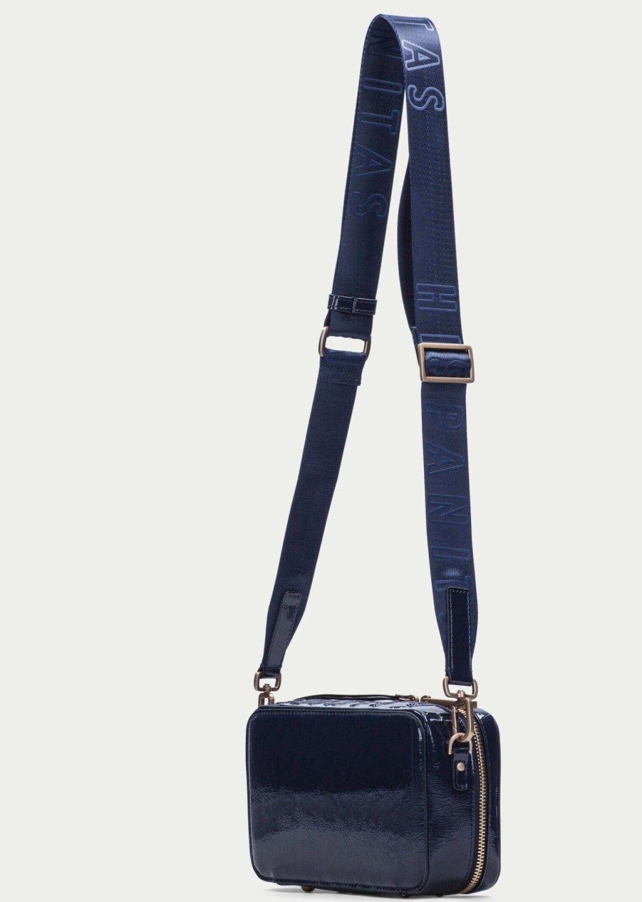 Hispanitas Hispanitas Navy Smooth Leather Crossbody Camera Bag Online