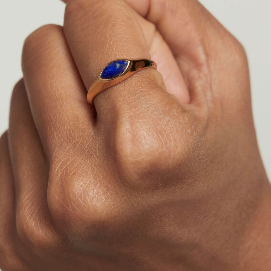 PDPAOLA Pdpaola Gold Nomad Lapis Lazuli Ring Online