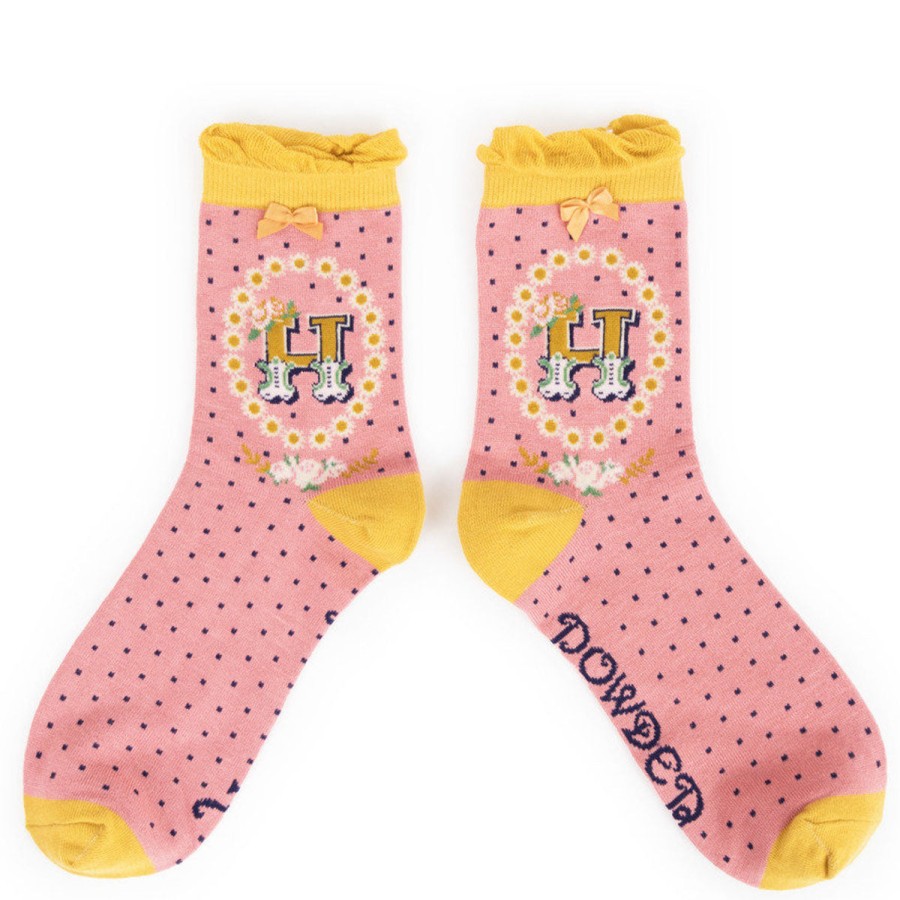 Powder Powder Initial H Ankle Socks Online