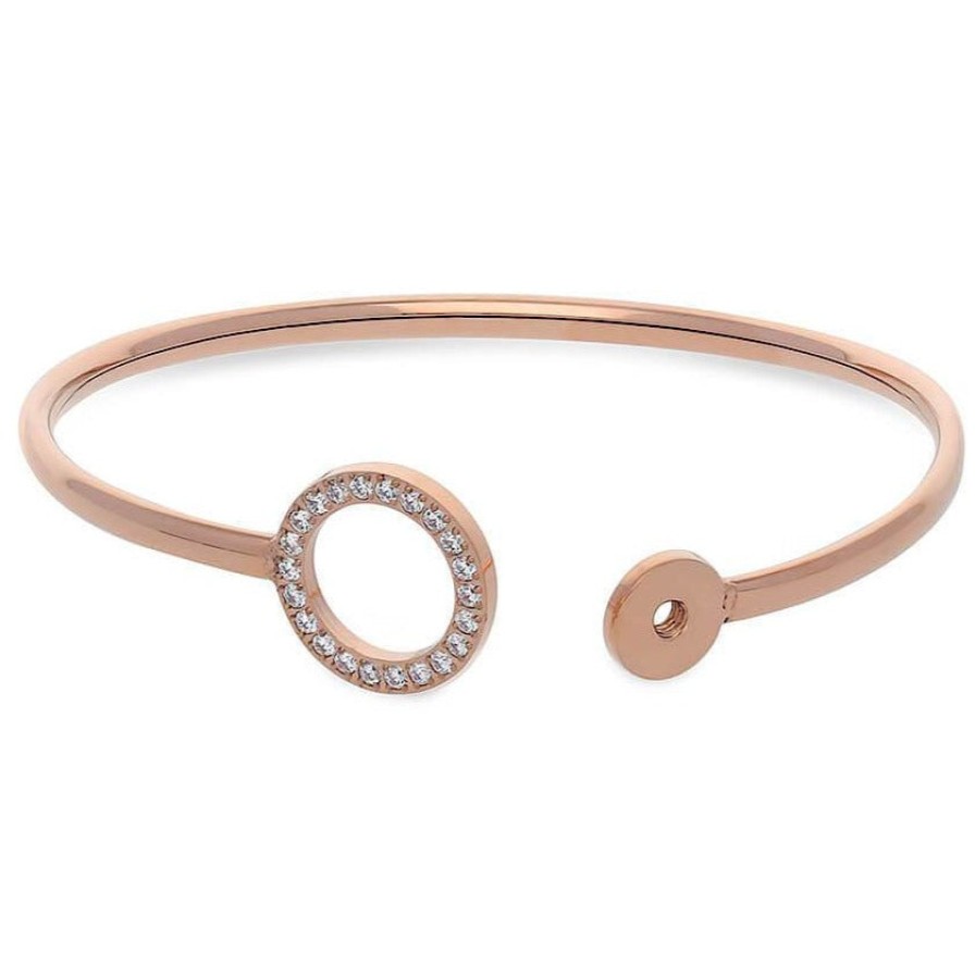 Qudo Qudo Cassine Rose Gold Crystal Bangle Clearance