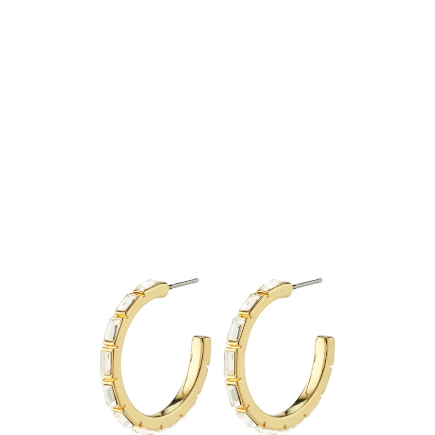 Pilgrim Pilgrim Rue Gold Crystal Hoop Earrings Online