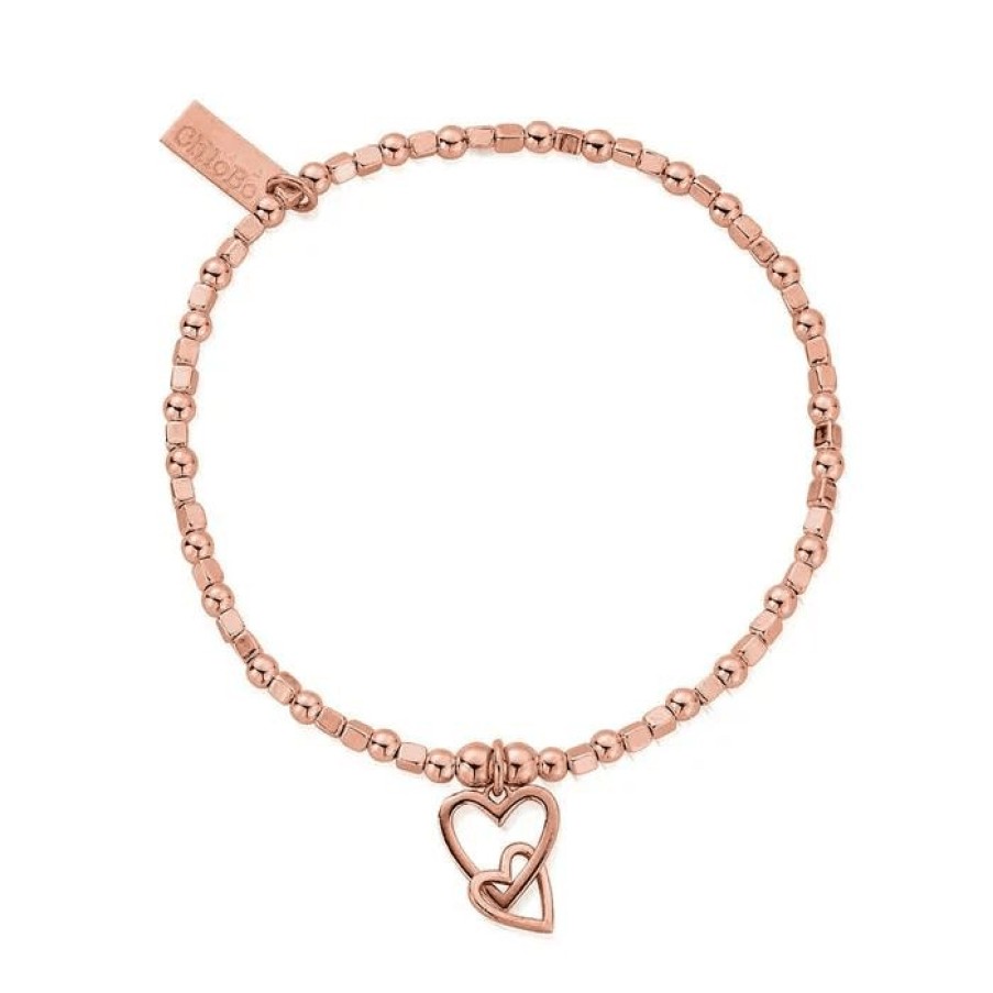 ChloBo Chlobo Interlocking Love Heart Bracelet Rose Gold Hot