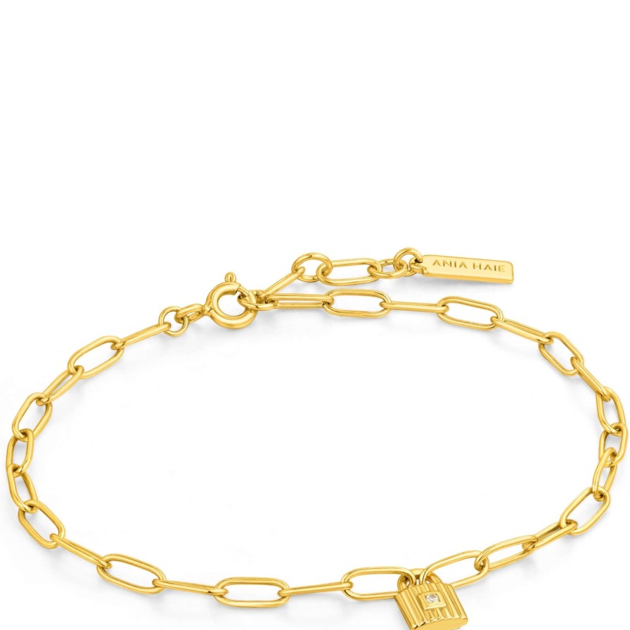 Ania Haie Ania Haie Under Lock & Key Gold Bracelet Hot