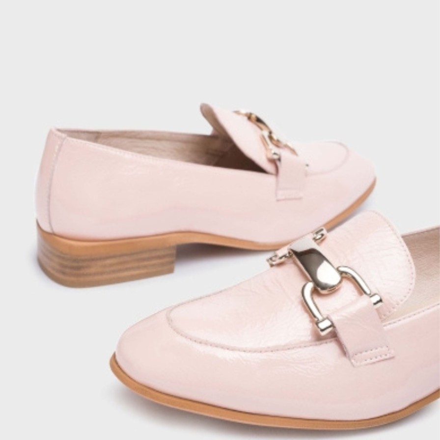 Wonders Wonders Blush Pink Patent Leather Slip On Loafers Hot