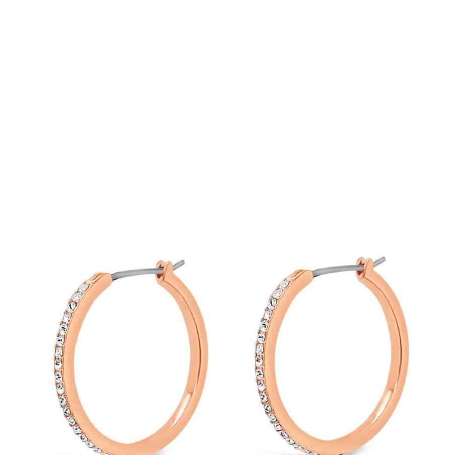 Absolute Absolute Rose Gold Crystal Large Hoop Earrings Clearance