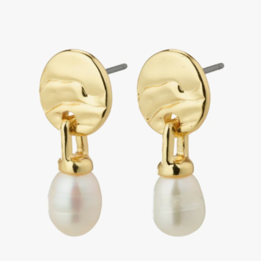 Pilgrim Pilgrim Heat Gold Freshwater Pearl Earrings New