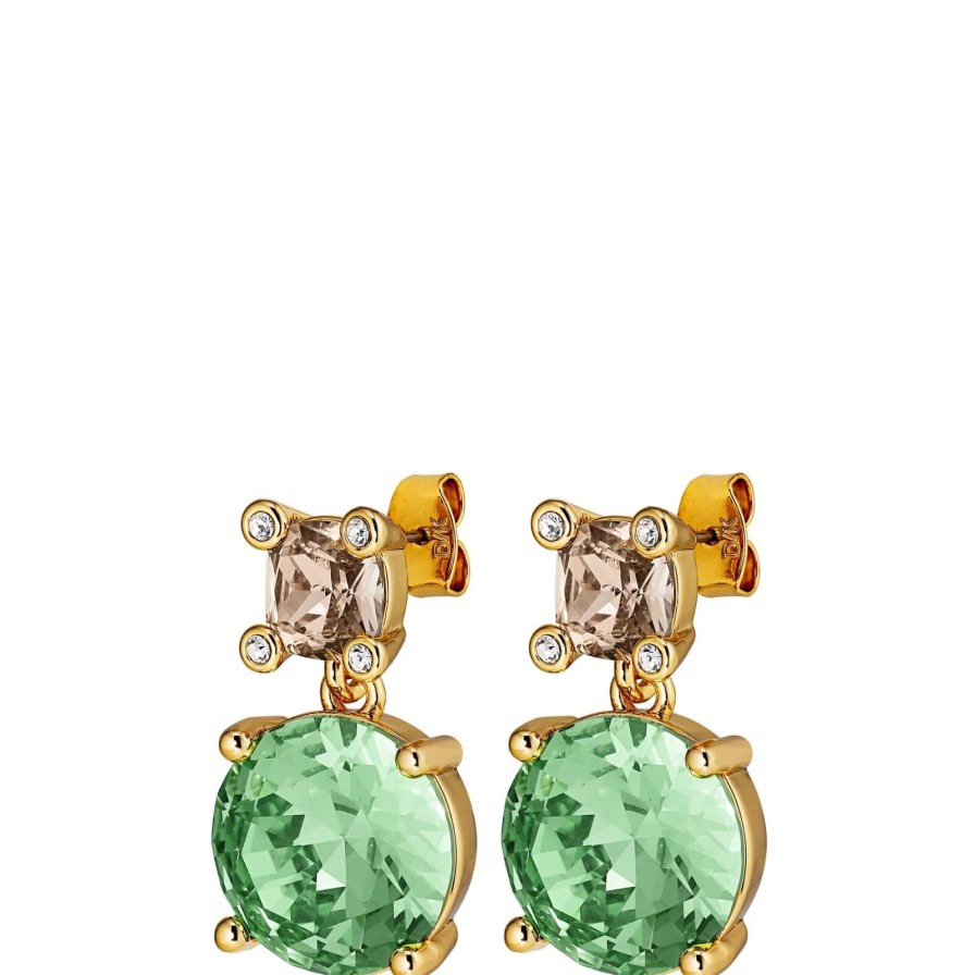 Dyrberg Kern Dyrberg Kern Nicola Gold Earrings - Light Green/Golden New