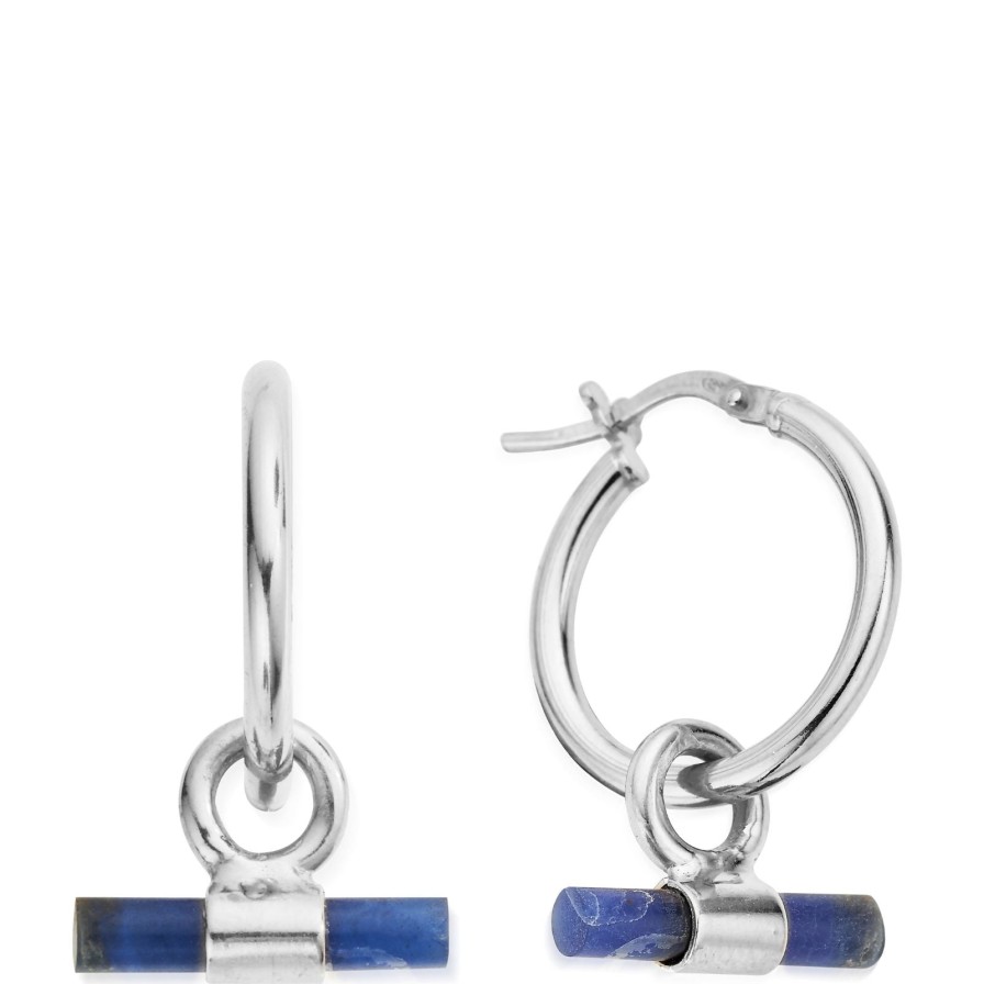 ChloBo Chlobo T-Bar Sodalite Hoop Earrings Hot