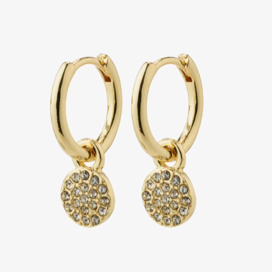 Pilgrim Pilgrim Chayenne Gold Hoop With Crystal Pendant Earrings Online