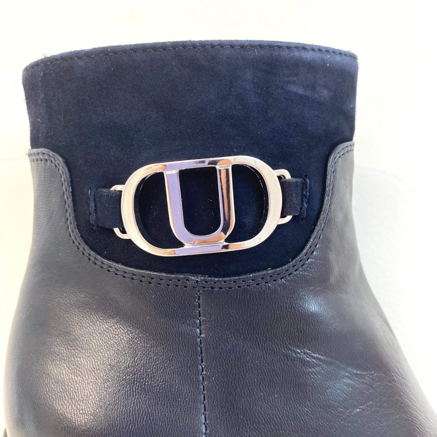 Unisa Unisa Urna Navy Suede & Leather Wedge Boots Online