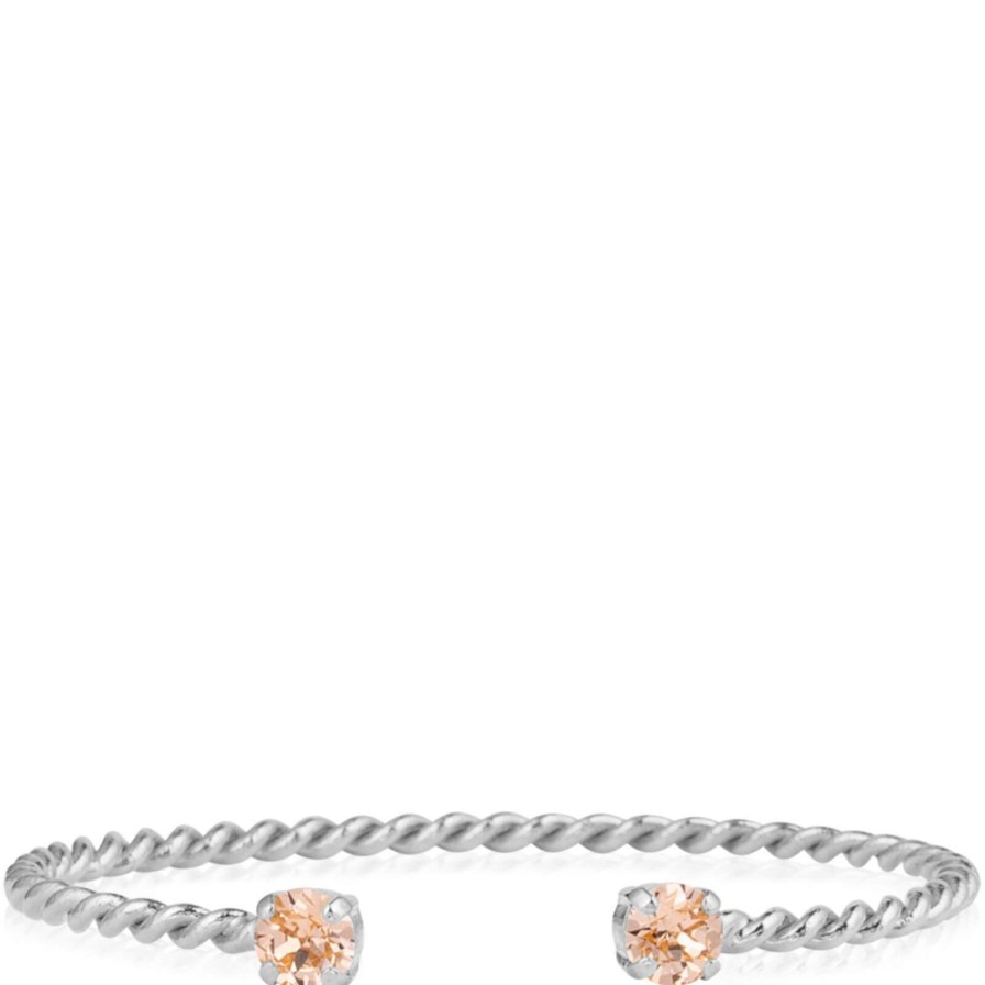 Caroline Svedbom Caroline Svedbom Silver Mini Twisted Bangle - Light Peach Wholesale