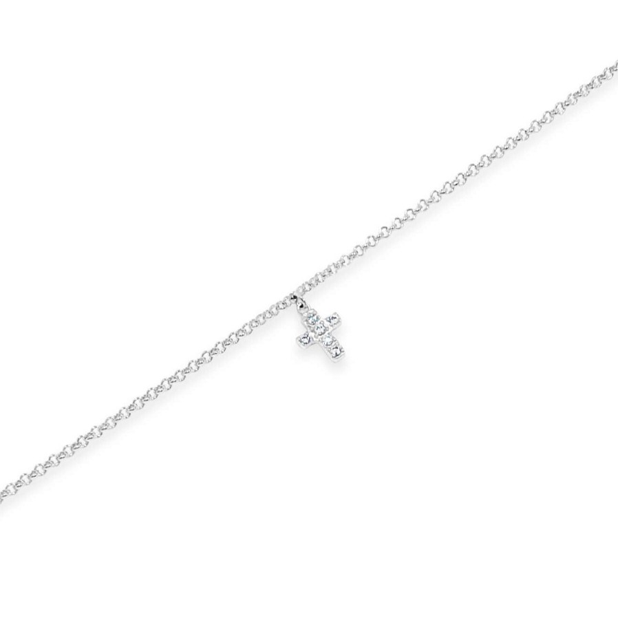 Absolute - Kids Absolute Kids Silver Crystal Cross Bracelet Best