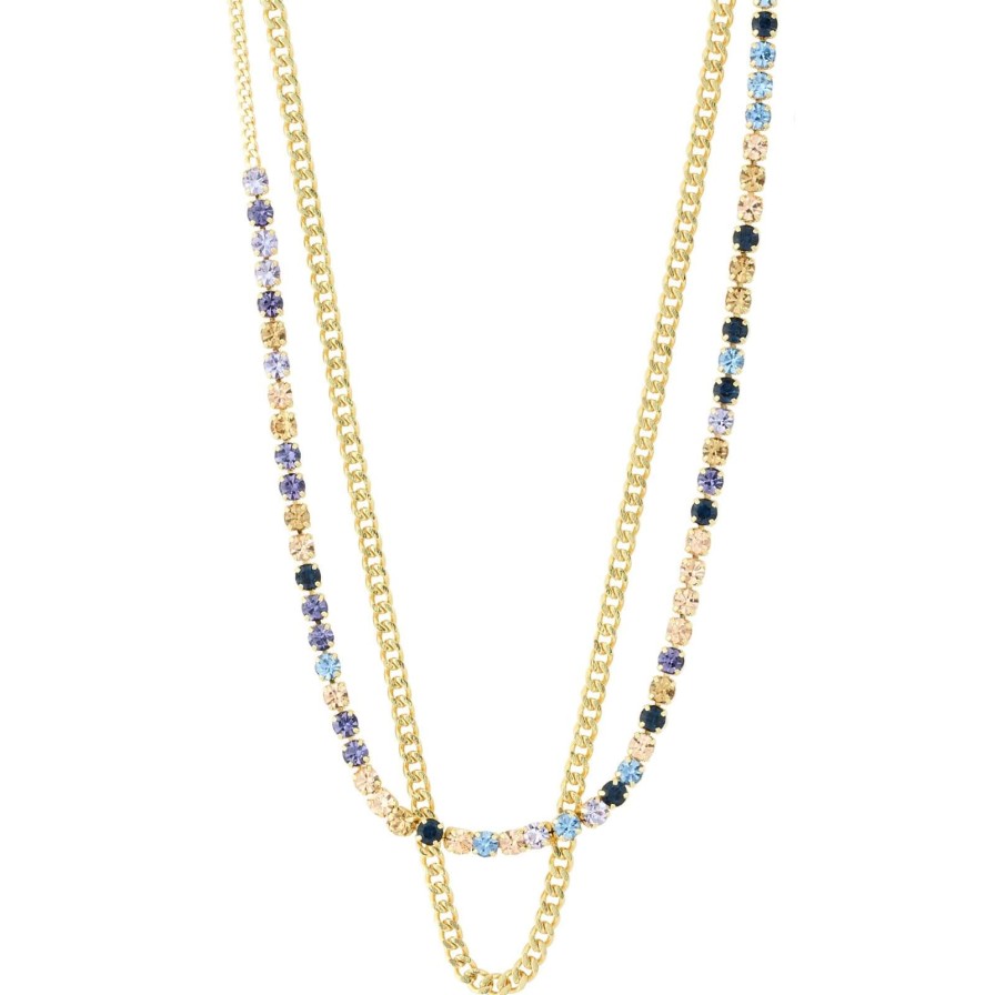 Pilgrim Pilgrim Reign Gold & Blue Double Necklace Hot