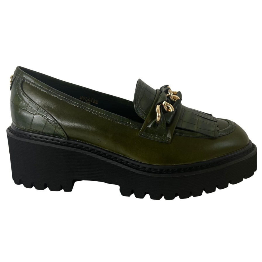 Moda In Pelle Moda In Pelle Holliee Green Leather Chunky Loafers New