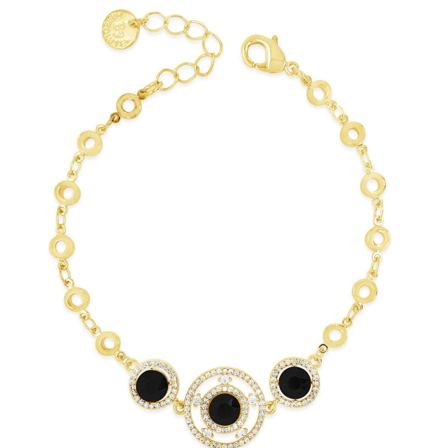 Absolute Absolute Gold & Black Halo Pendant Bracelet Best