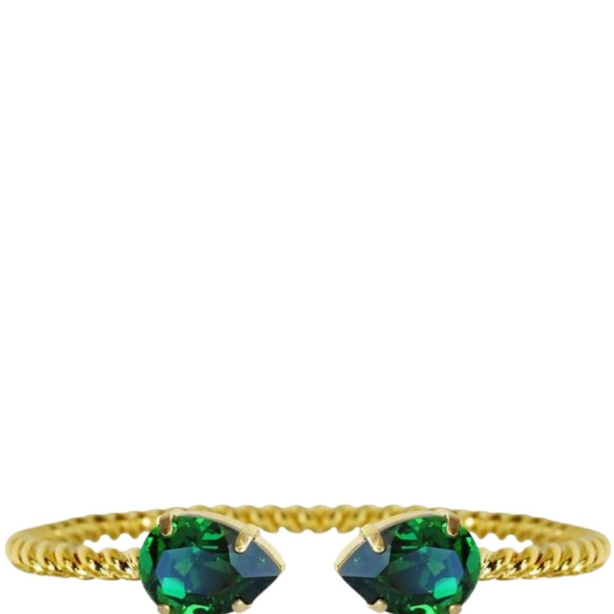 Caroline Svedbom Caroline Svedbom Gold Mini Drop Twist Bangle - Dark Moss Green Best