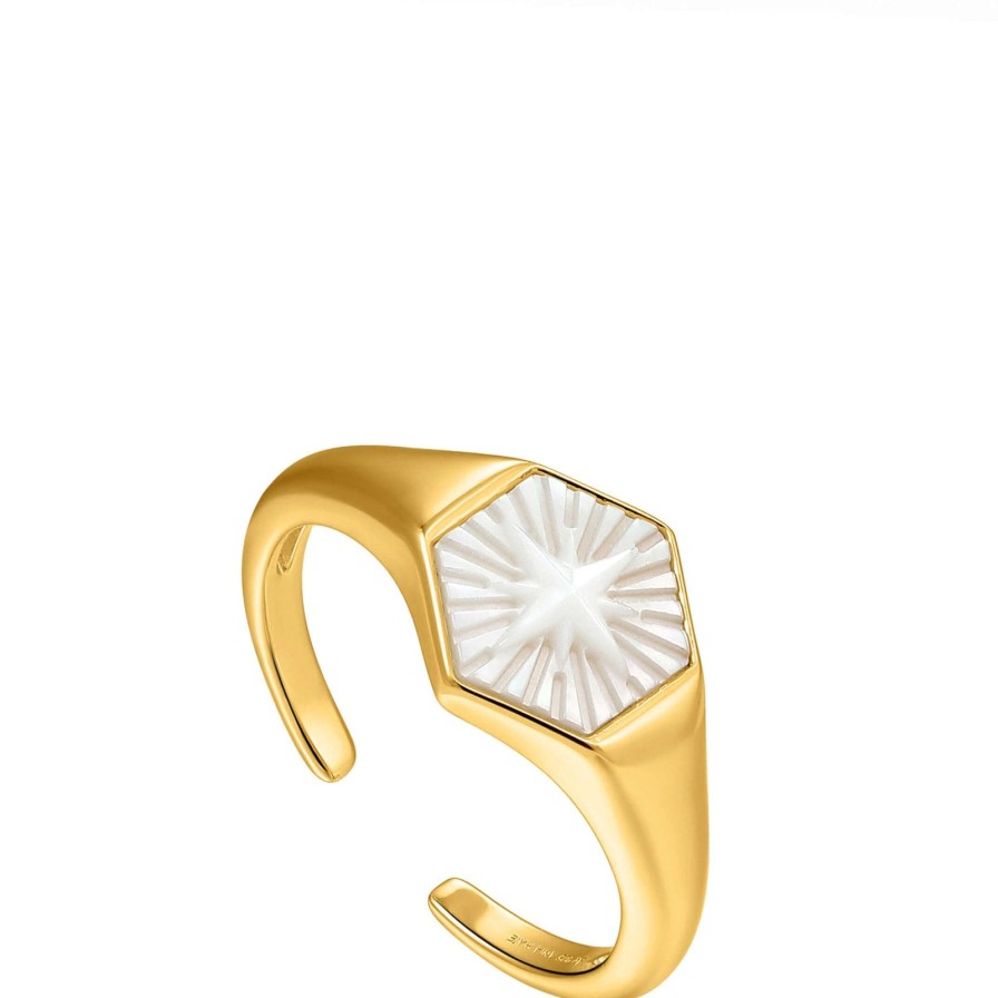 Ania Haie Ania Haie Wild Soul Compass Emblem Gold Ring Clearance