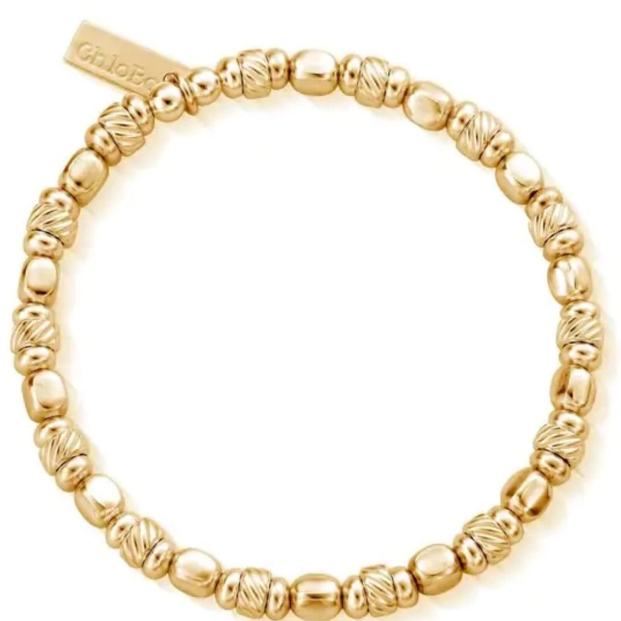 ChloBo Chlobo Twisted Cube Bracelet - Gold Online