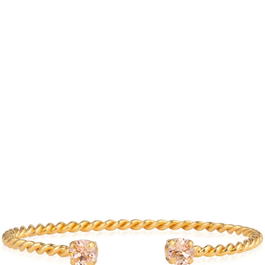 Caroline Svedbom Caroline Svedbom Gold Mini Twisted Bangle - Light Peach Hot