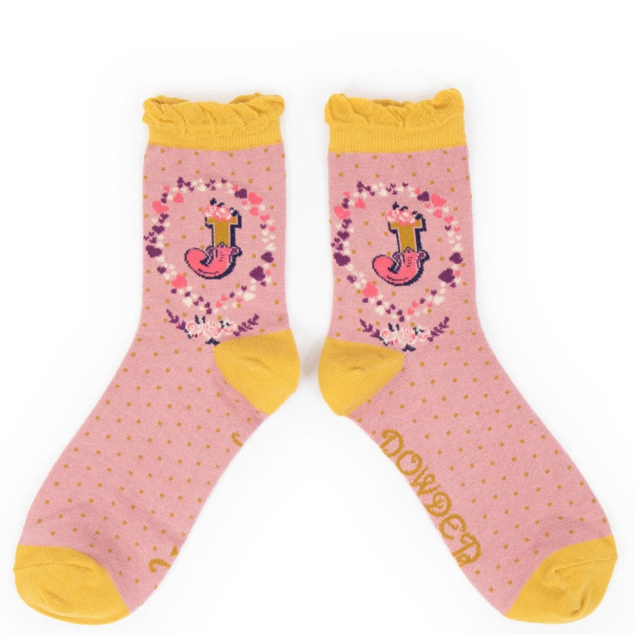 Powder Powder Initial J Ankle Socks Best