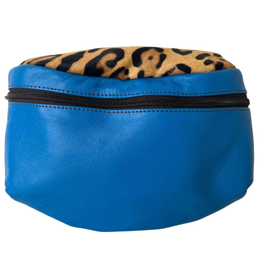 Soruka Soruka Marley Leather Belt Bag - Bright Blue/Leopard Best