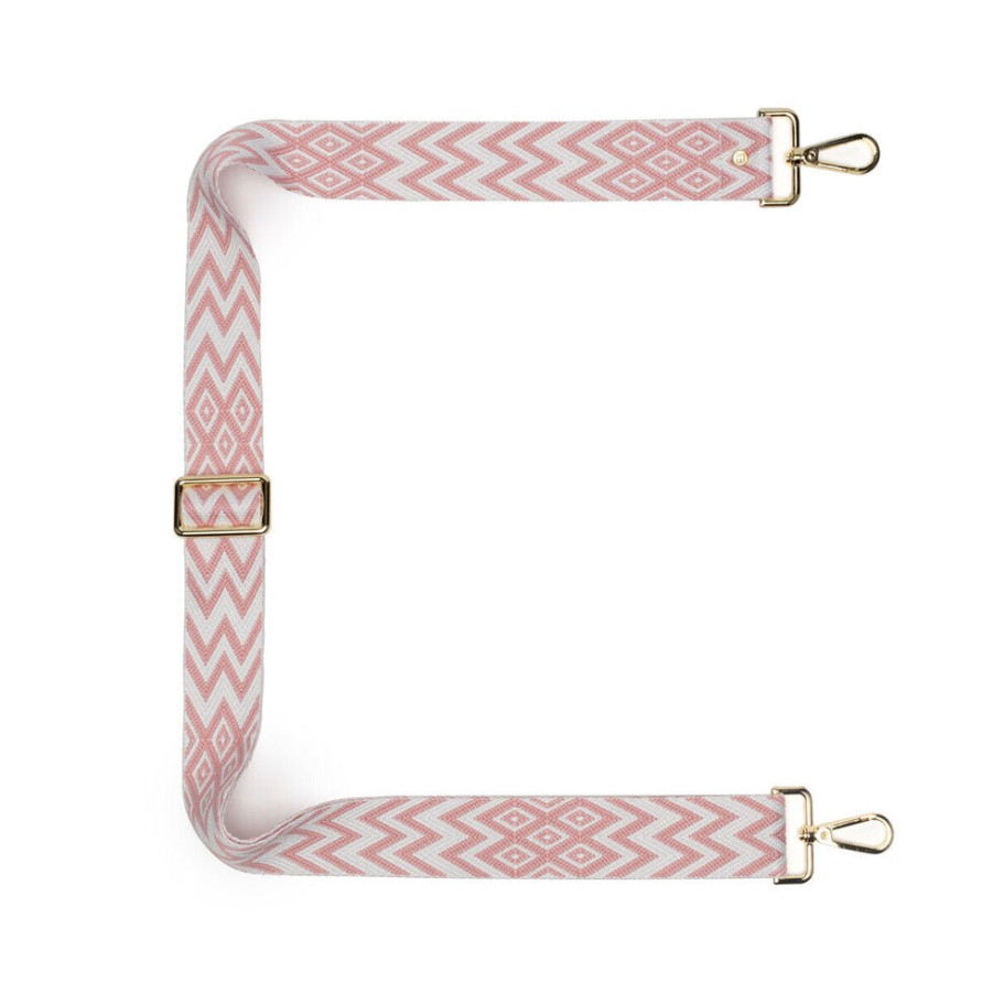 Elie Beaumont Elie Beaumont Bag Strap - Pink Diamond Chevron Hot