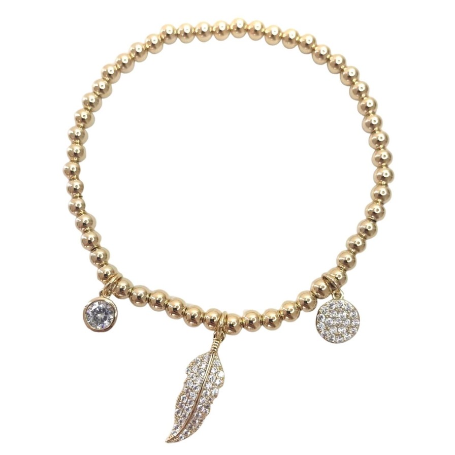 Absolute Absolute Floaty Feather Bracelet - Gold Hot