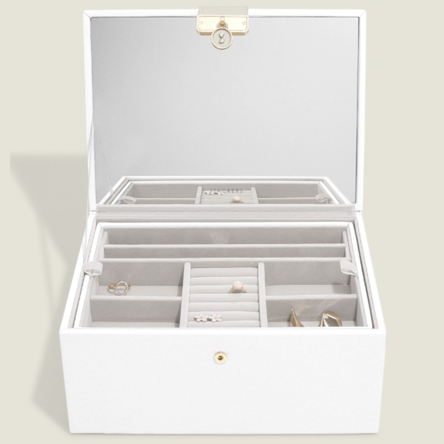 Stackers Stackers Luxury Classic 2 Tone Jewellery Box - Pebble White Best