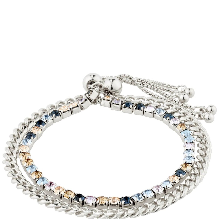 Pilgrim Pilgrim Reign Silver & Blue Double Bracelet Wholesale