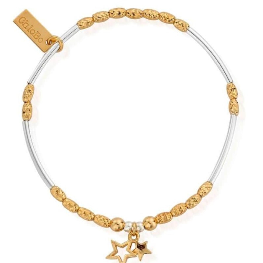 ChloBo Chlobo Double Star Bracelet - Gold & Silver Clearance