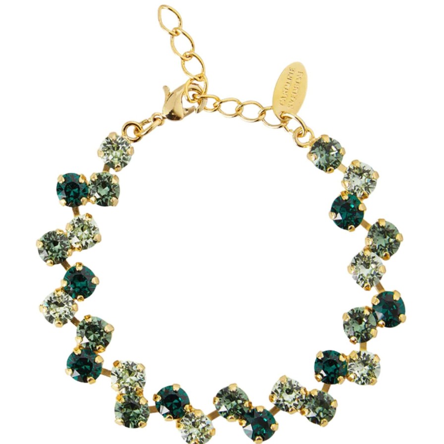 Caroline Svedbom Caroline Svedbom Gold Fiona Bracelet - Green Combo Hot