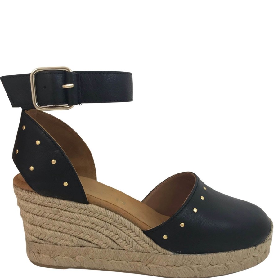 Unisa Unisa Cliver Leather Wedges - Black New