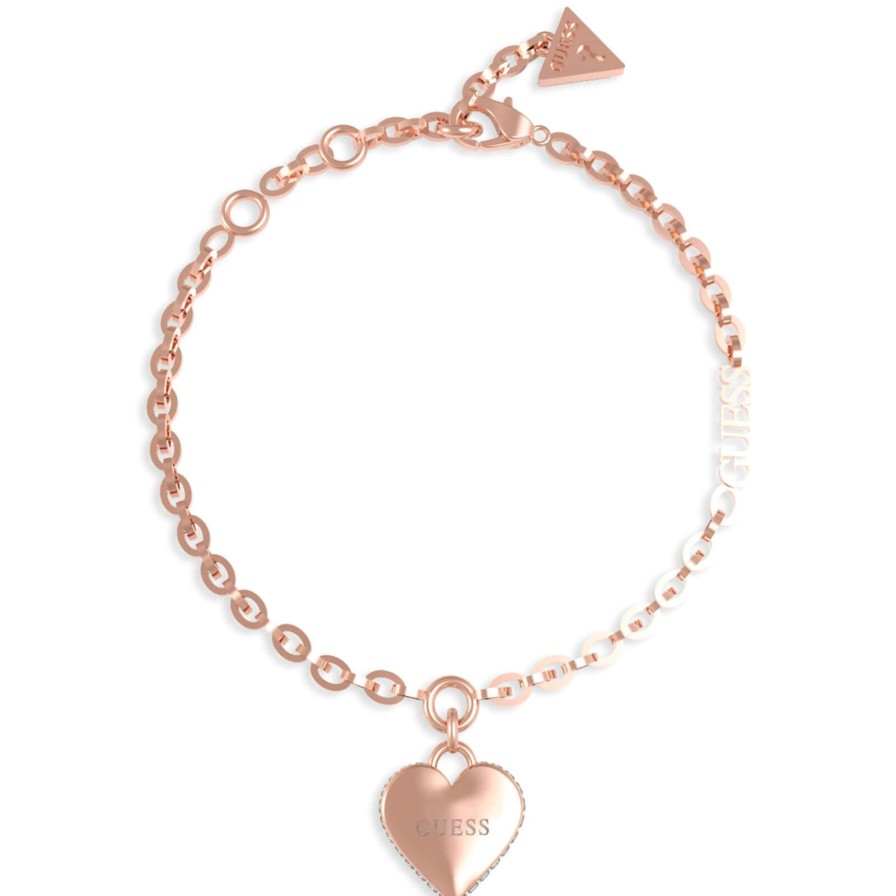 Guess Guess Falling In Love Rose Gold Bracelet New