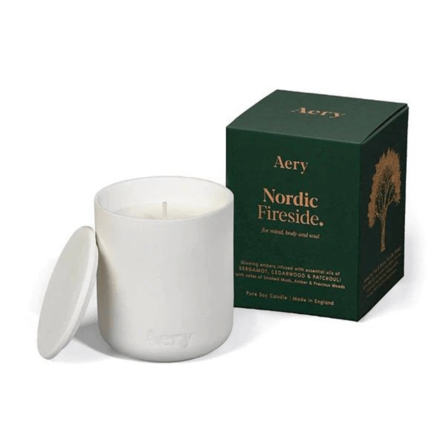 Aery Aery Nordic Fireside Scented Candle - Smoked Musk Cedarwood And Patchouli New