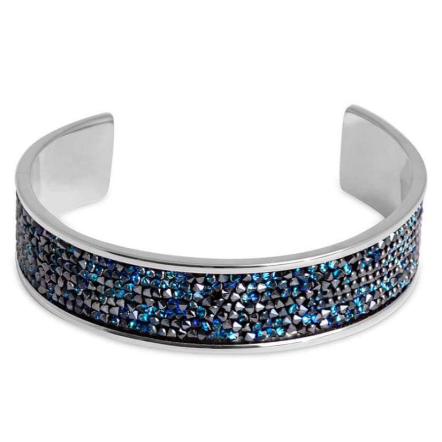 Qudo Qudo Tirano Silver Bangle - Bermuda Blue Best