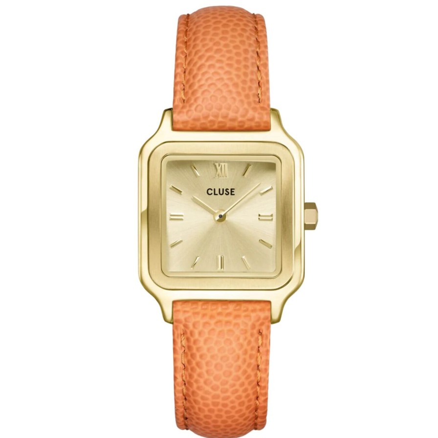 Cluse Cluse Gracieuse Petite Apricot Leather Strap Gold Watch New