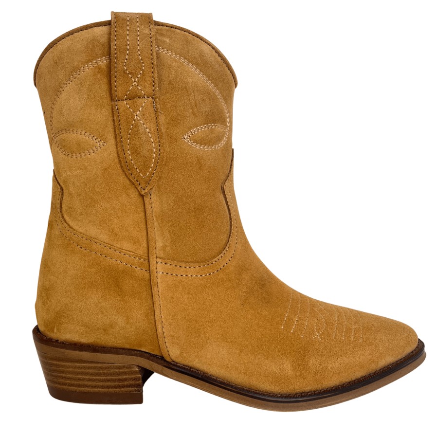 Alpe Alpe Western Style Leather Suede Boots - Tan Online