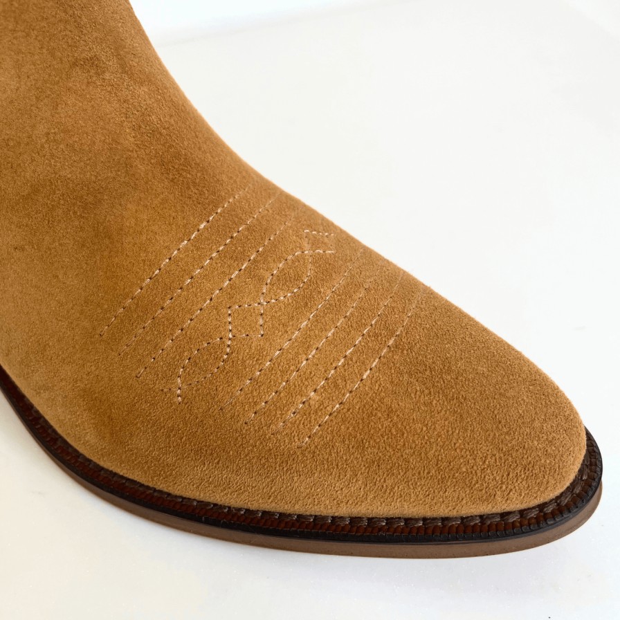 Alpe Alpe Western Style Leather Suede Boots - Tan Online