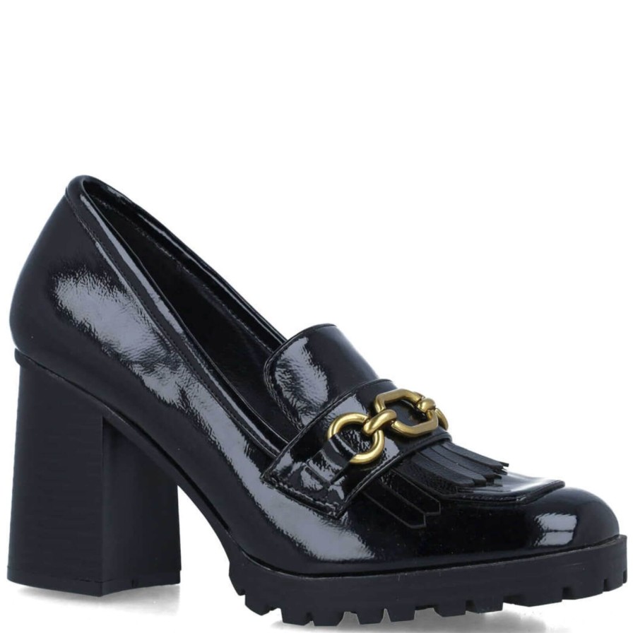 Menbur Menbur Black Block Heel Loafers Online